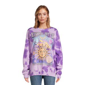 No Boundaries Juniors’ Washed Graphic Sweatshirt, Sizes XS-XXXL